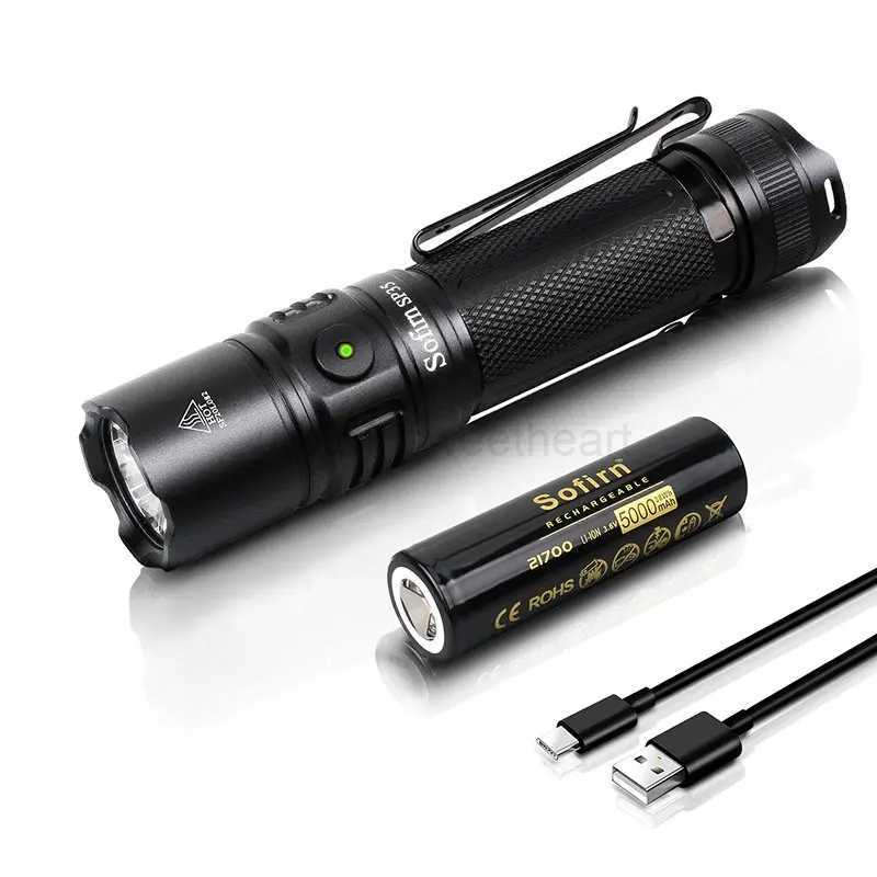 Sofirn SP35 Rechargeable 21700 LED Flashlight Type C 2A SST40 2200lm Torch with Power Indicator Update ATRCL240718