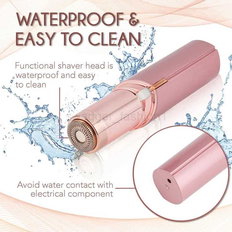 Facial Hair Shaver Portable Lipstick Shape Electric Hair Remover Women Painless Razor Eyebrow Trimmer Mini Epilator Beauty ToolB240709