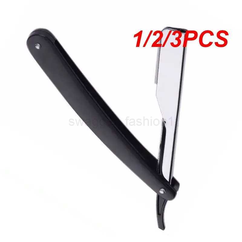1/2/3PCS Colors Professional Manual Shaver Straight Edge Stainless Steel Sharp Barber Razor Shaving Beard Cutter with BladeB240709