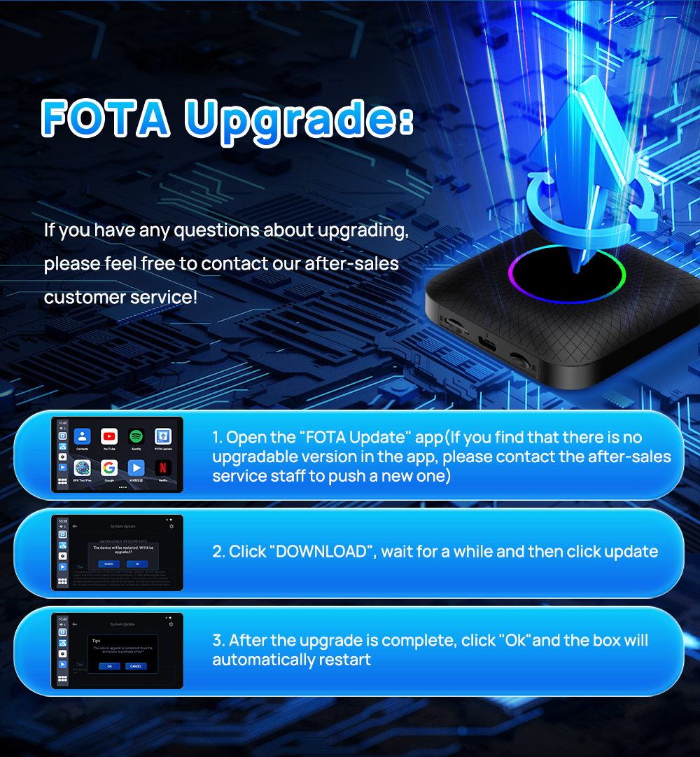 Kowankit Wireless Carplay Android Auto AI Box, Plug & Play Fits Cars,3in1 QCM6225 Chip 8 + 128 GB Android 12 Car Play Adapter, USB-Powered, No Delay, 