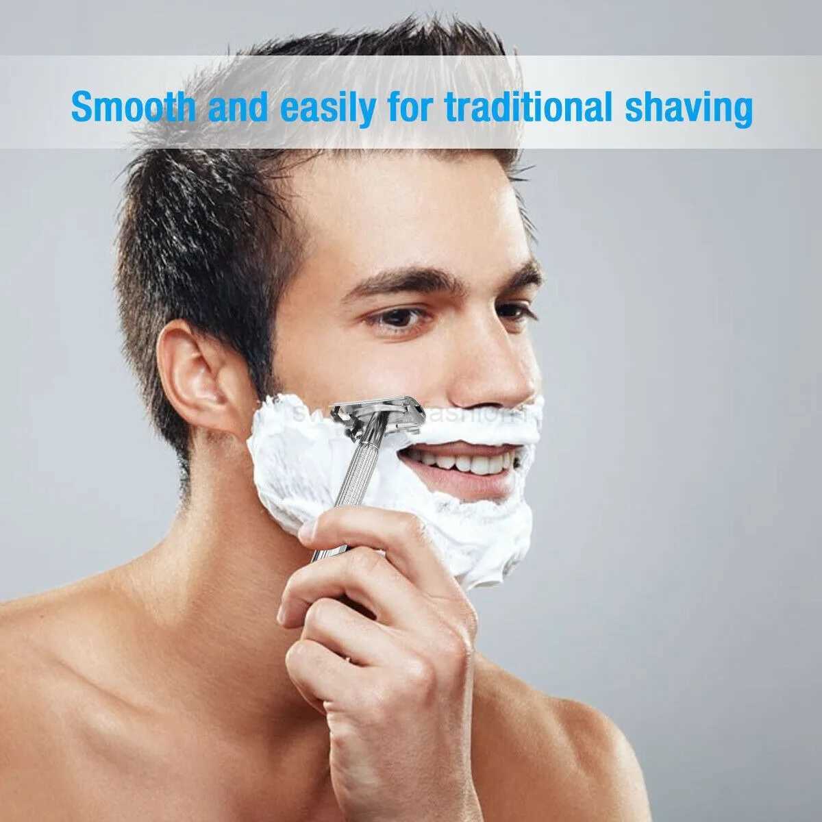 Men Double Edge Safety Razor Portable Reusable Manual Shaver for Home SalonB240709