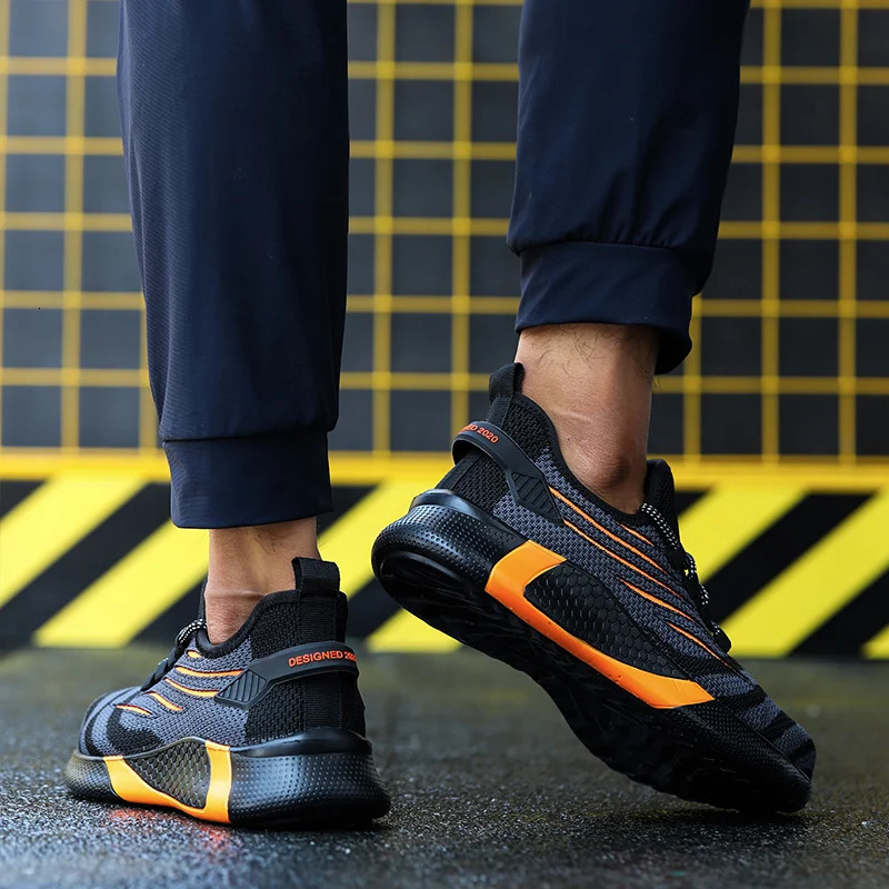 Men Work Safety Shoes Anti-puncture Working Sneakers Male Indestructible Work Shoes Men Boots Lightweight Men Shoes Safety Boots 240718