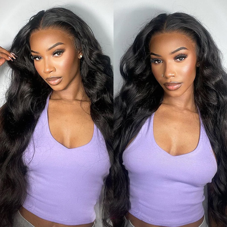 Glueless Wig Human Hair Ready To Wear and Go Preplucked 4x4 Body Wave Transparent Hair No Glue Pre Cut Hairline