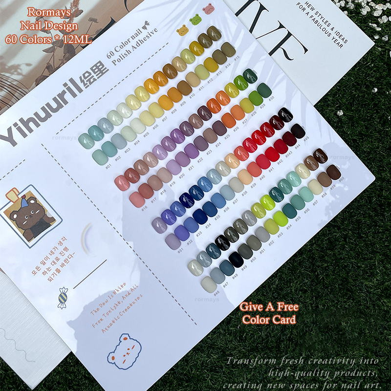 Rormays Fashion Bear gel Polished 60 Color Mixed Varnish gel Semi Permanent UV LED Finish Nail Art Design Color Nail Shining Ki Factory wholesale