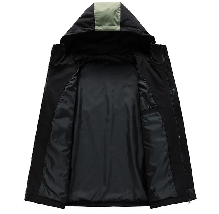 Big size jacket mens spring autumn multi-pocket loose Patchwork jacket hooded youth trendy tops Youth clothes 6XL 7XL 8XL 9XL 240716