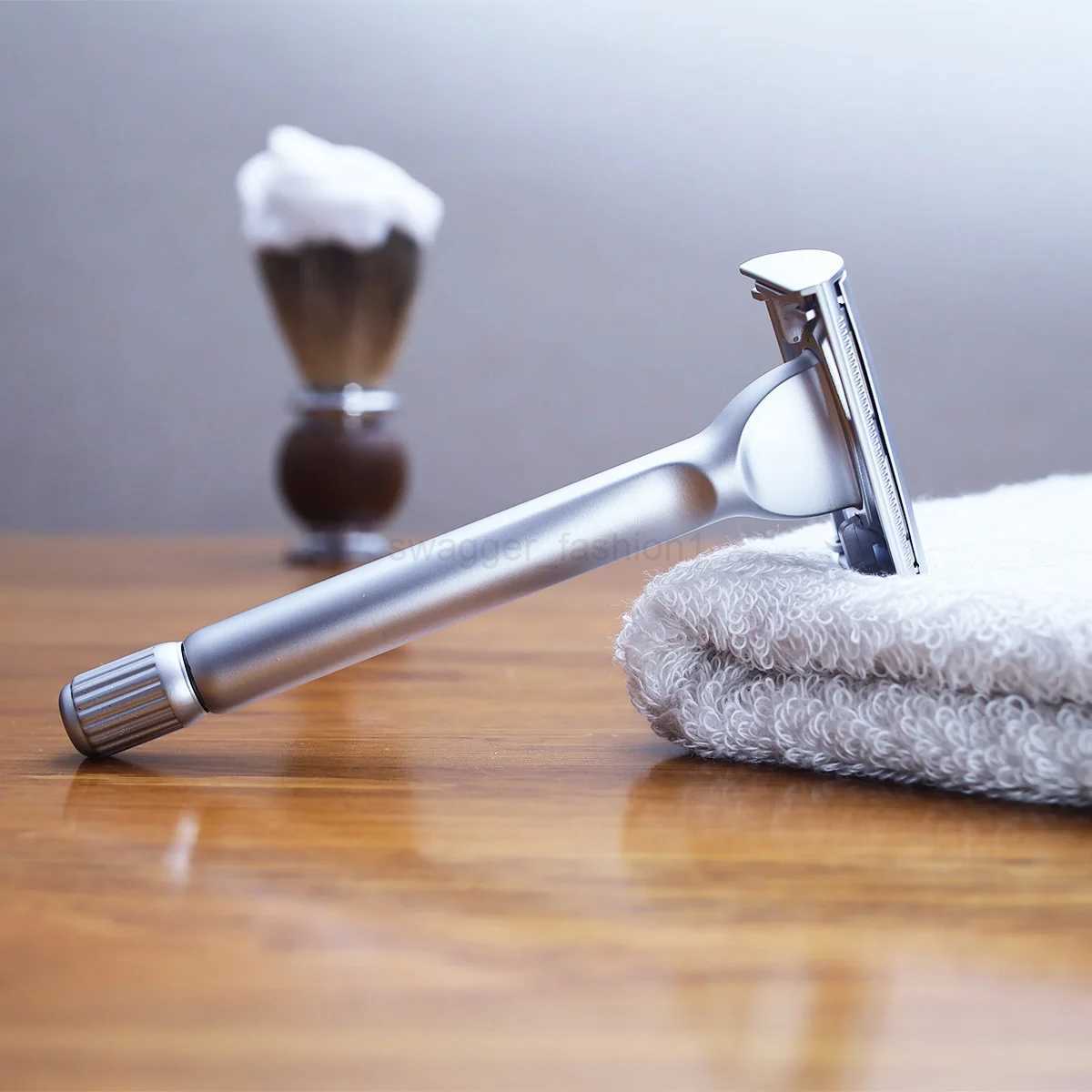 Magyfosia Butterfly Open Double Edge Safety Razor with 10 Original Blades Classic Hair Removal Shaver for MenB240709