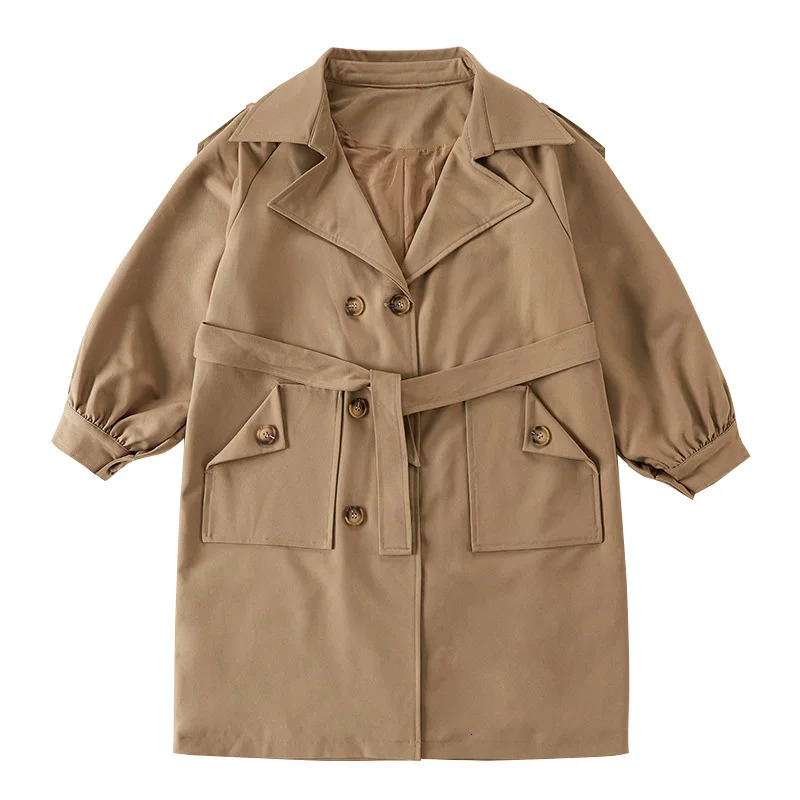 Spring Autumn Cotton Kids Girls Long Trench Coats Fashion England Style Windbreaker Jacket For Girls Teen Children Clothing 240710