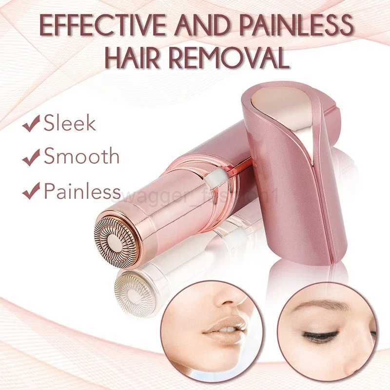 Facial Hair Shaver Portable Lipstick Shape Electric Hair Remover Women Painless Razor Eyebrow Trimmer Mini Epilator Beauty ToolB240709