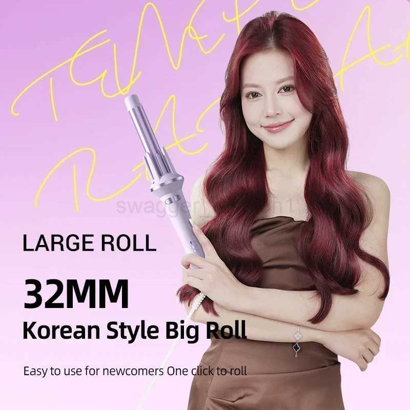 MinHuang 28/32mm Automatic Hair Curler Large Wave Curling Iron Tongs Temperature Adjustable Anion Fast Heating Styling CurlersB240719