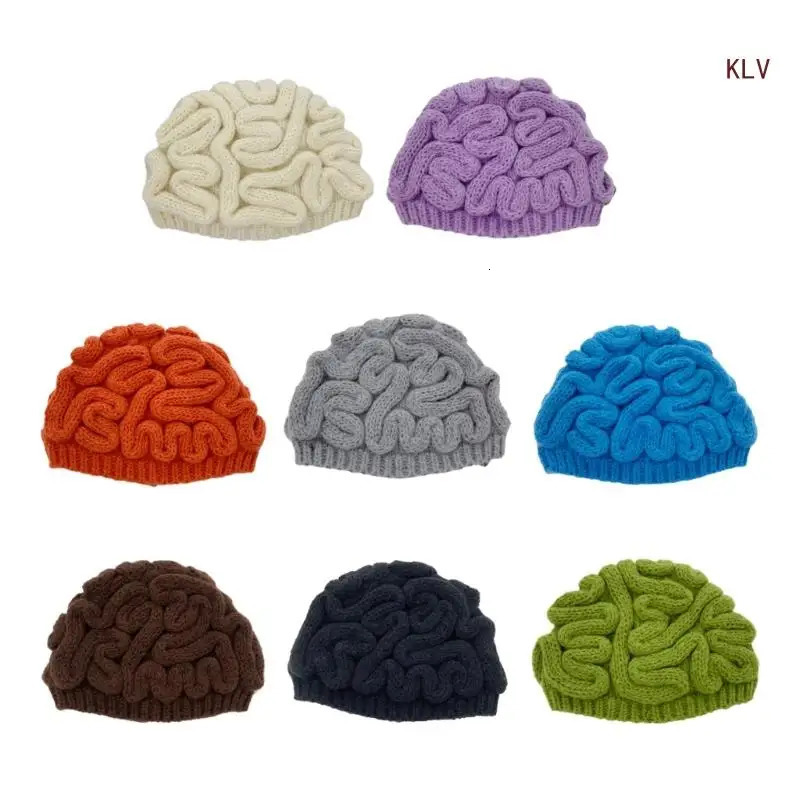 Novelty Hat for Girls Knit Hat Spoof Beanie Hat Outdoor Activity Skull Hat Windproof Breathable Bonnet Headgear 240712