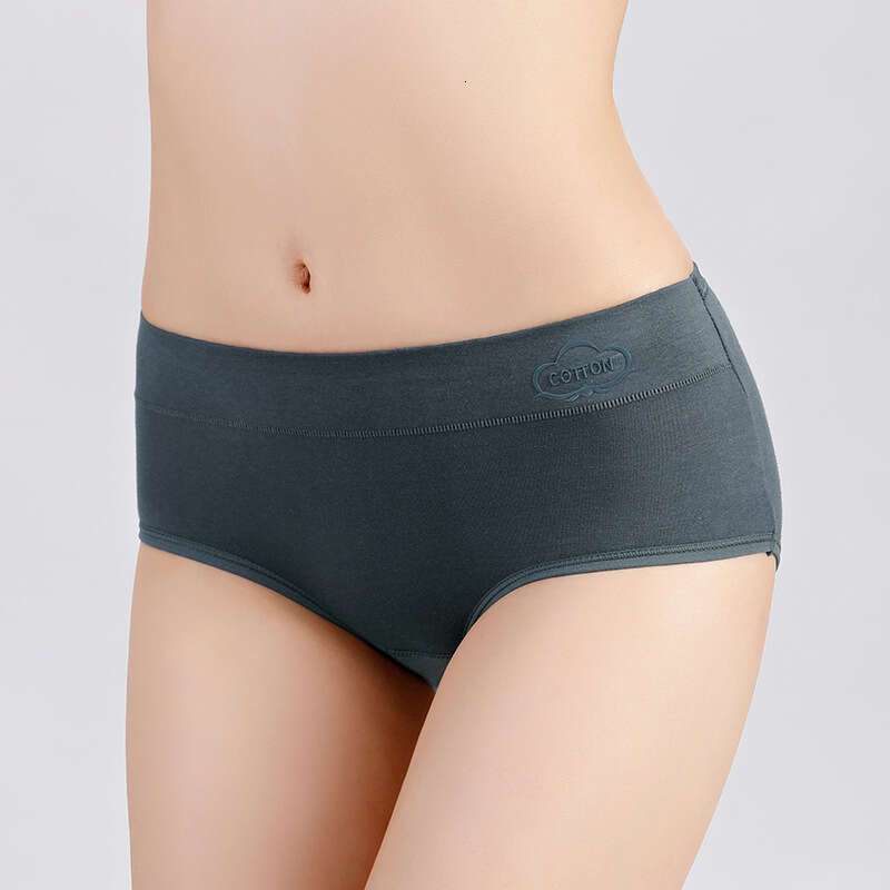 Graphite Pure Cotton Printed Triangle for Women, Mid Waist Antibacterial Underwear Calecon Panties Calzoncillos Underwear Women Lingerie