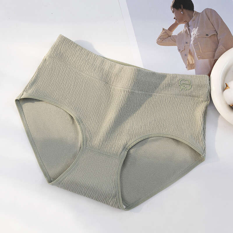 Middle Waist Pure Cotton Underwear, Graphite Thin Antibacterial Triangle Pants, Textured Three-dimensional Printed Women's Underwear Lingerie Und