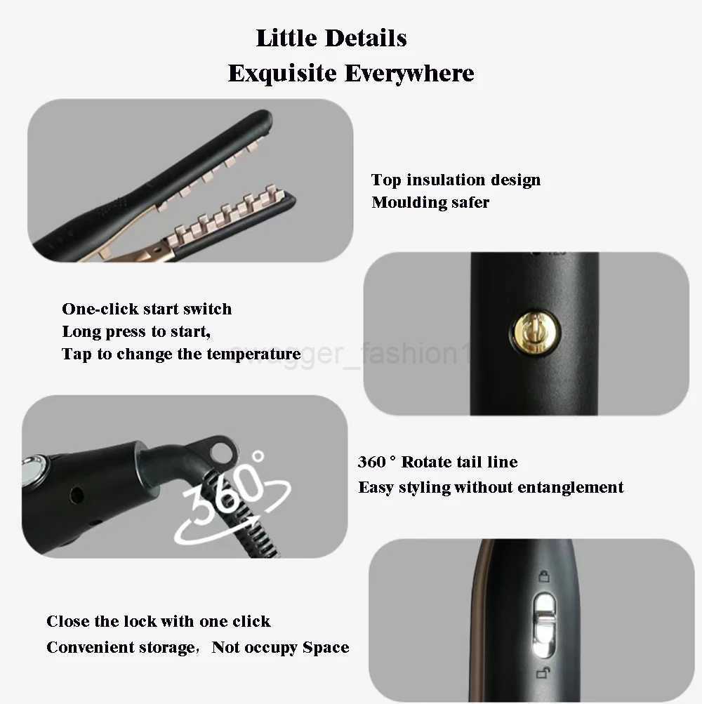 3D Grid Hair Crimper Iron Volumizer Ceramic Professional Hair Fluffy Corrugated Curler Flat Iron Corn Hair SplintB240719