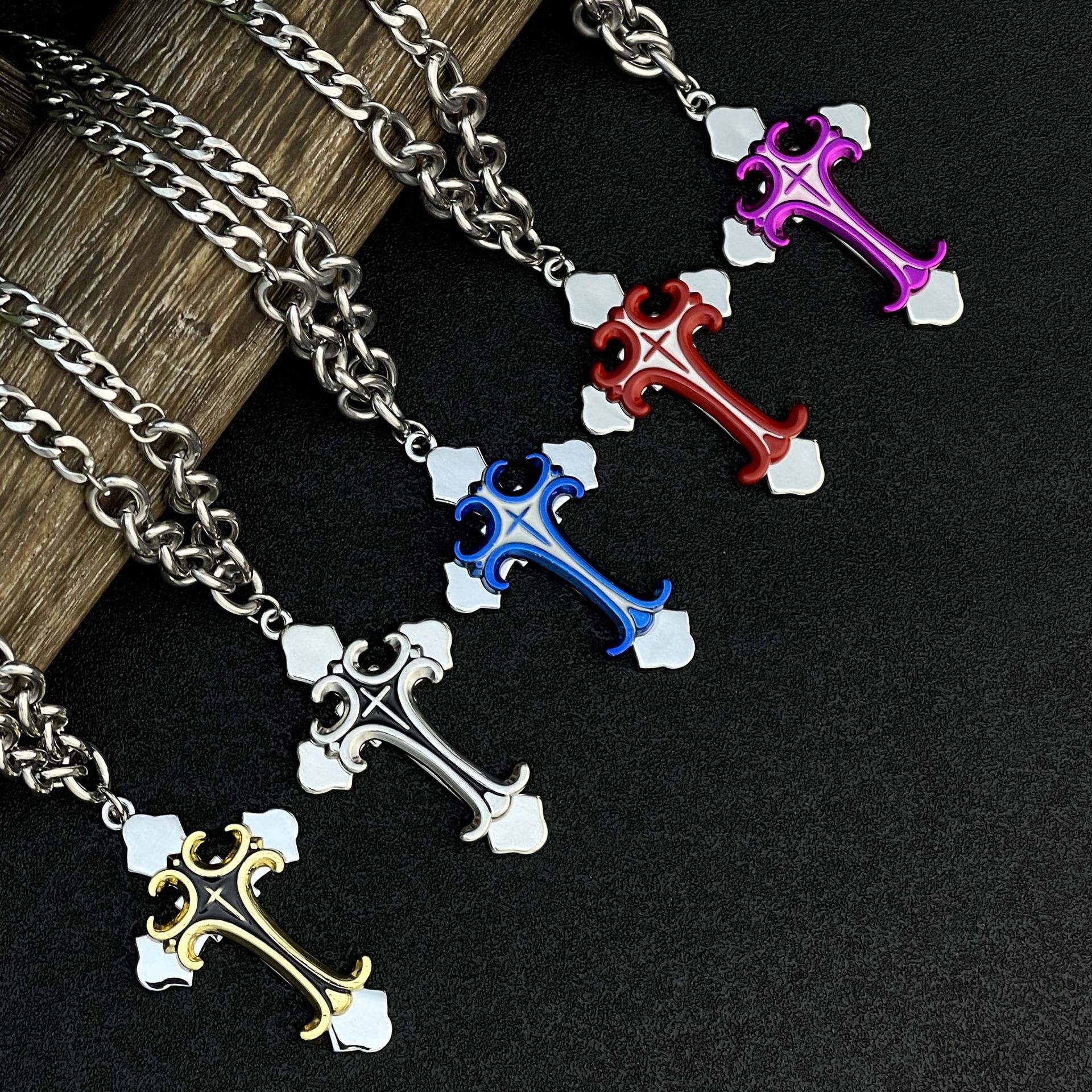 Fashion Unisex's Men Stainless Steel Silver Cross Necklace Pendant Chain Jewelry Gift