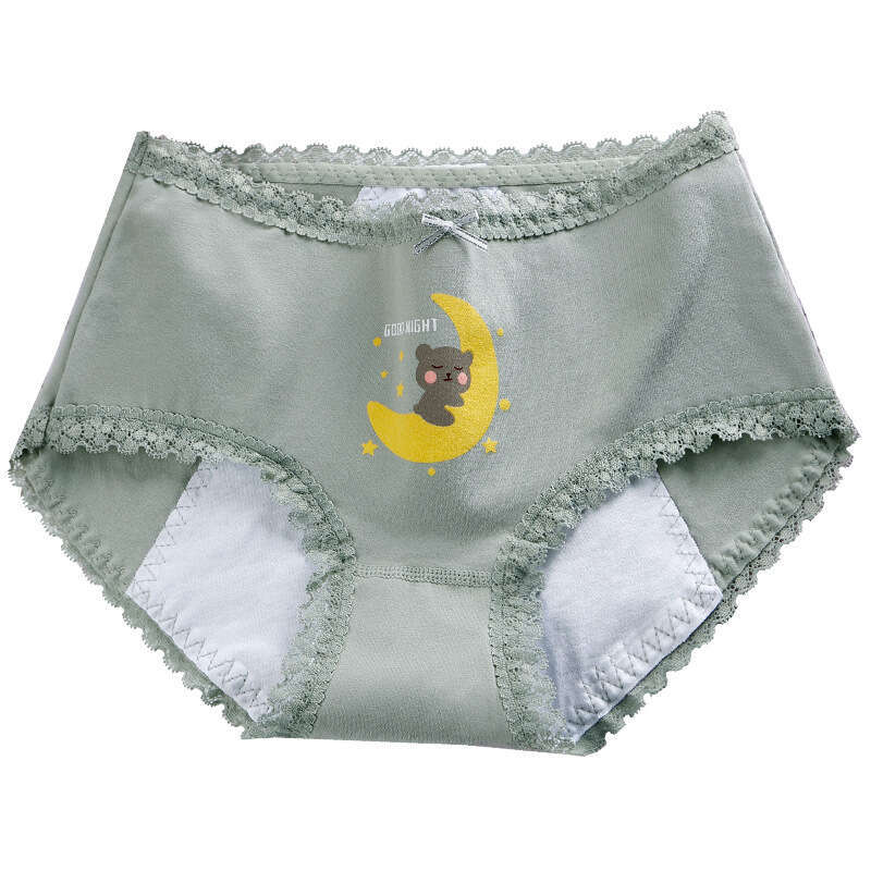 Pure Women's Underwear, Pure Cotton Menstrual Physiological Pants, Lace Border Leak Proof Aunt Pants Underwear Women Women Underwear Calecon Pant
