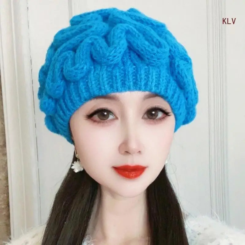 Novelty Hat for Girls Knit Hat Spoof Beanie Hat Outdoor Activity Skull Hat Windproof Breathable Bonnet Headgear 240712