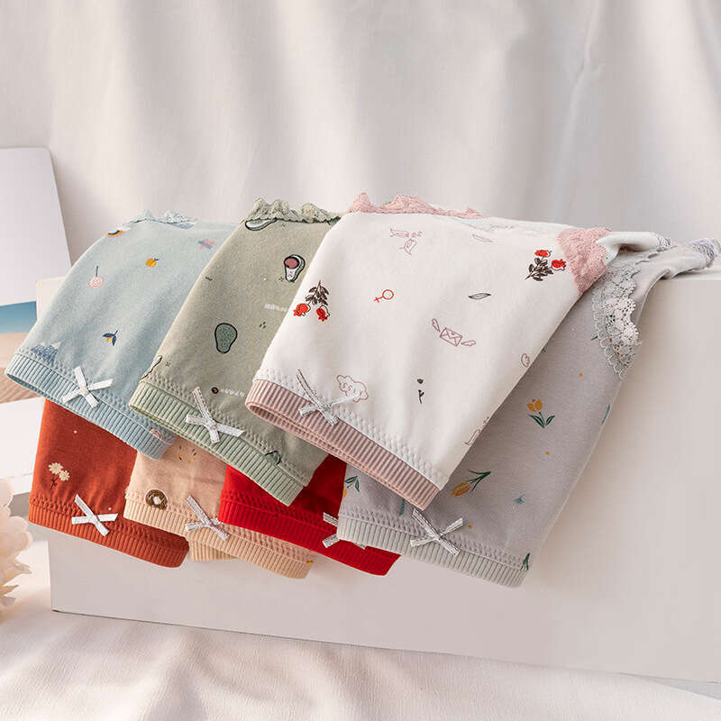 Graphene Antibacterial Pure Cotton Lace Printed Women's Butterfly Bow Cute Seamless Underwear Women Calecon Women Underwear Calzoncillos Underwea