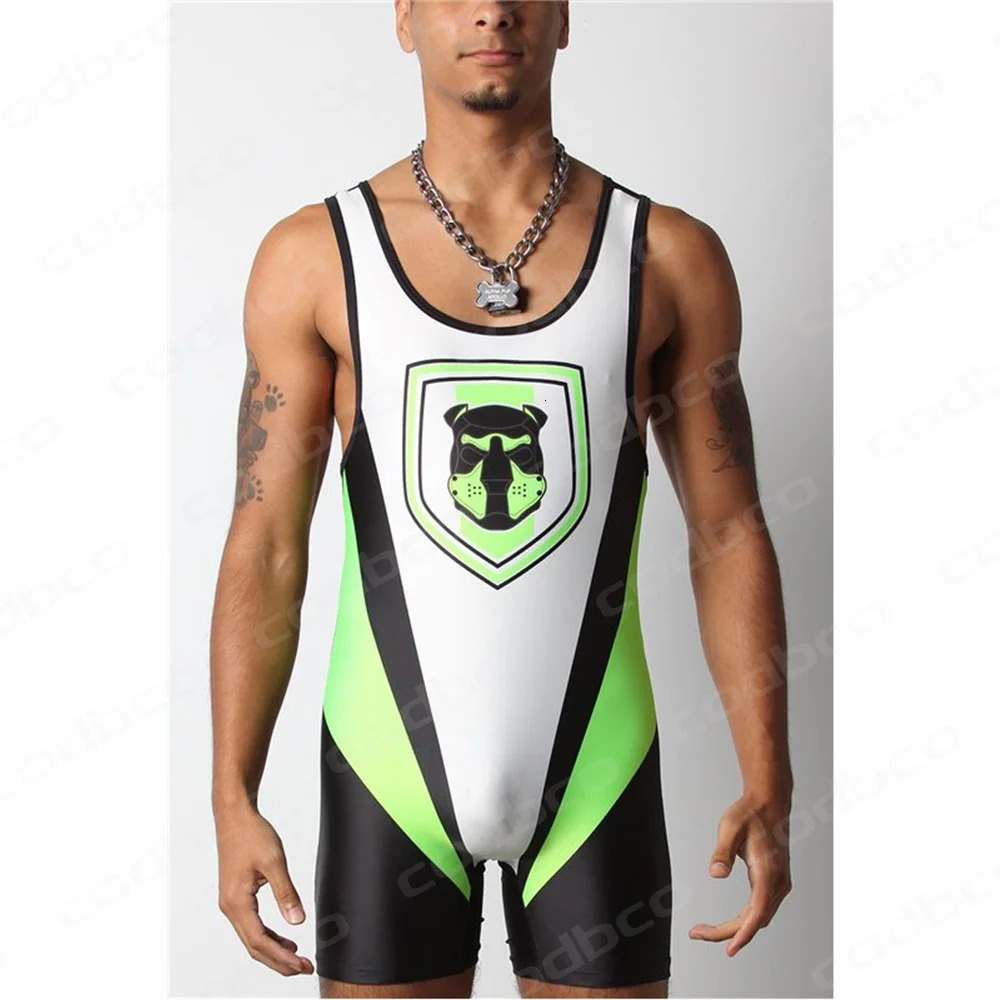 Mens Wrestling Singlets Tight Suit One Piece Bodysuit Breathable High Elasticity Weightlifting PowerLifting Fitness Skinsuit 240711