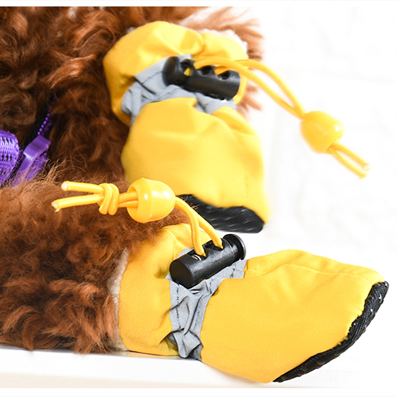 4pcs/set Waterproof Pet Dog Shoes Anti-slip Rain Boots Footwear for Small Cats Dogs Puppy Dog Pet Booties Pet Paw Accessories