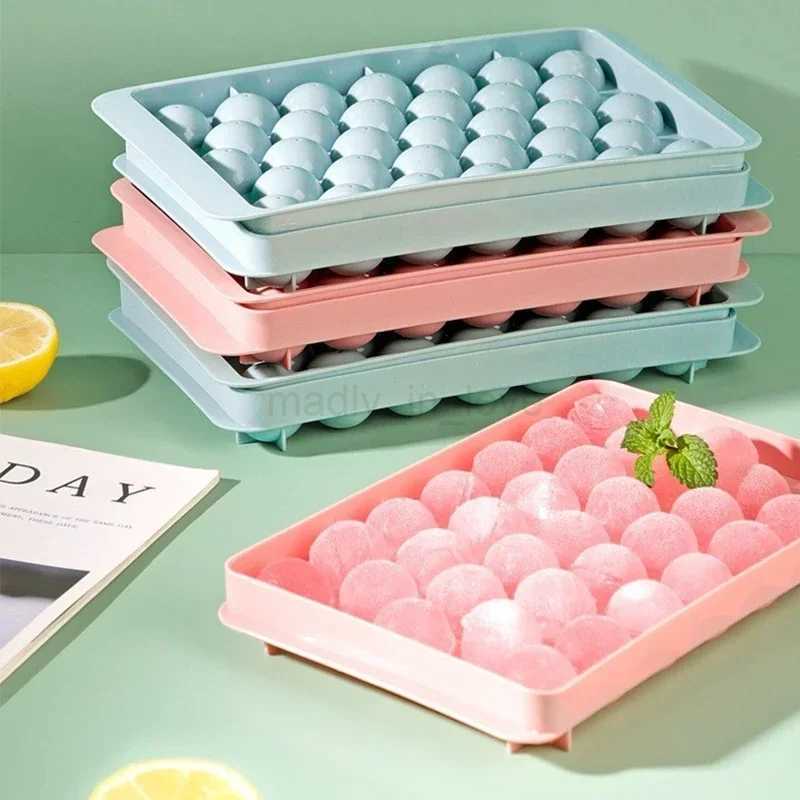 33 Grid Round Ball Ice Tray PP Ice Cube Mold Refrigerator Ice Hockey Mold Circular Ice Mold Ice Making Tubs Essential For SummerM240719