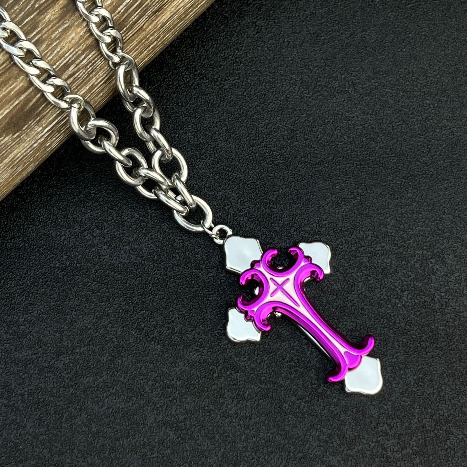 Fashion Unisex's Men Stainless Steel Silver Cross Necklace Pendant Chain Jewelry Gift
