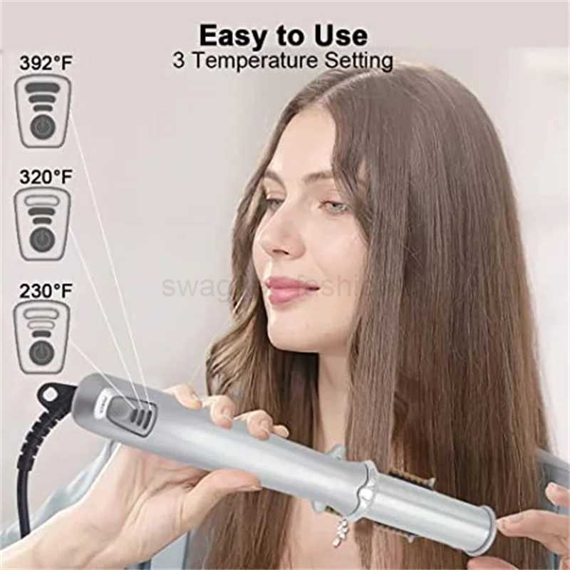 Hair Curler Iron Professional Curling Rotating Hair Brush Iron Curler Styler Curling Iron With Brush 2 In 1 Hair Styling ToolB240719