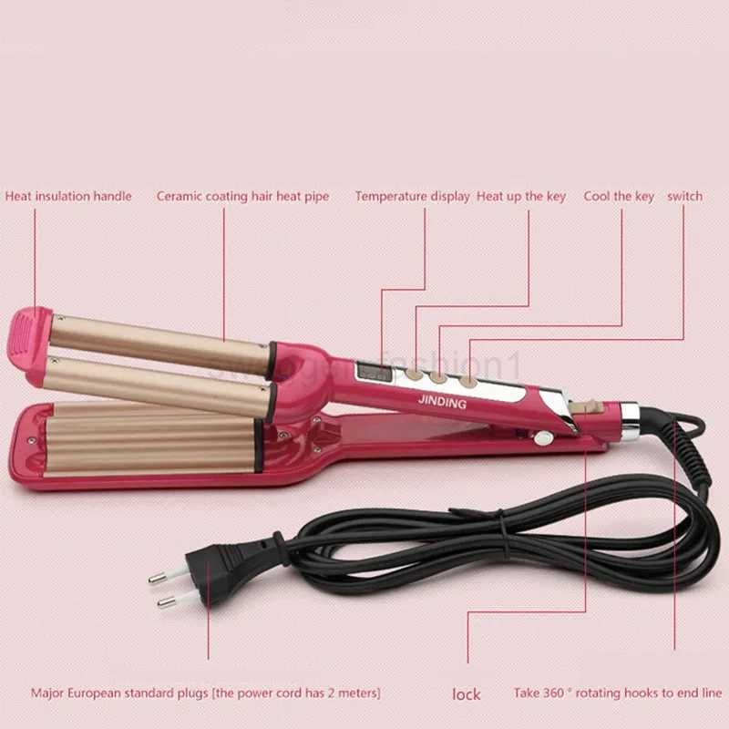 Hair Crimper Curling Iron Ceramic Crimpers Wavers Curler Wand Fast Heating 3 Barrels Hair Waver Tools for All Types of HairB240719