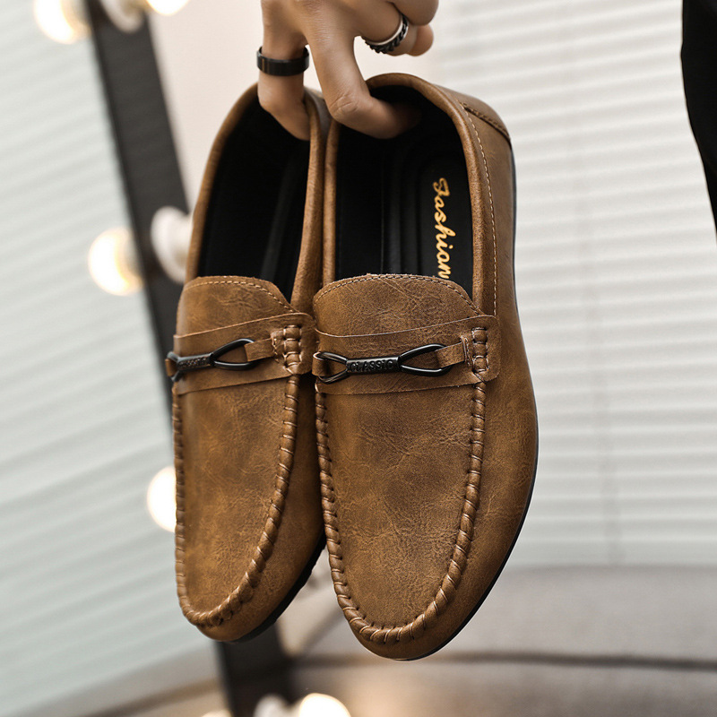 Luxury Men Casual Shoes Fashion PU Leather Shoes Men Loafers Moccasins 2024 New Comfortable Flats High Quality Men Driving Shoes