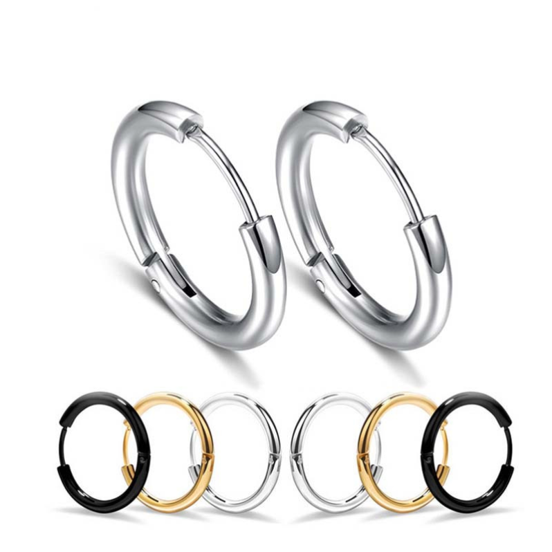 Anti Allergy Stainless Steel Hoop Earrings Hinged Hoop Huggie Piercing Earrings Cartilage Earring Women Mens Circle Earing Ear Rings Fashion Jewelry