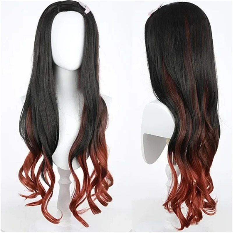 Anime Demon Slayer Nezuko Cosplay Costume Kimono Kimetsu No Yaiba Kamado Nezuko Costume Wig Womens Girls Kimono Uniform Clothes 240716