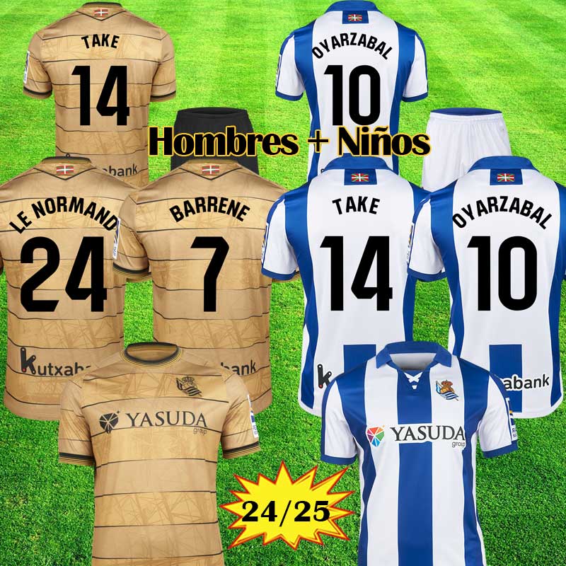 Real Sociedad 2024 2025 Soccer Jersey OYARZABAL X PRIETO PORTU TIERNEY MERINO Football Shirt TAKE 24 25 Carlos Fernandez camiseta de futbol Men kit kids Equipment