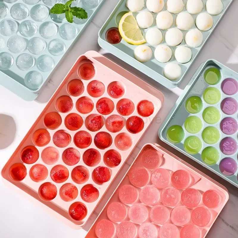 33 Grid Round Ball Ice Tray PP Ice Cube Mold Refrigerator Ice Hockey Mold Circular Ice Mold Ice Making Tubs Essential For SummerM240719