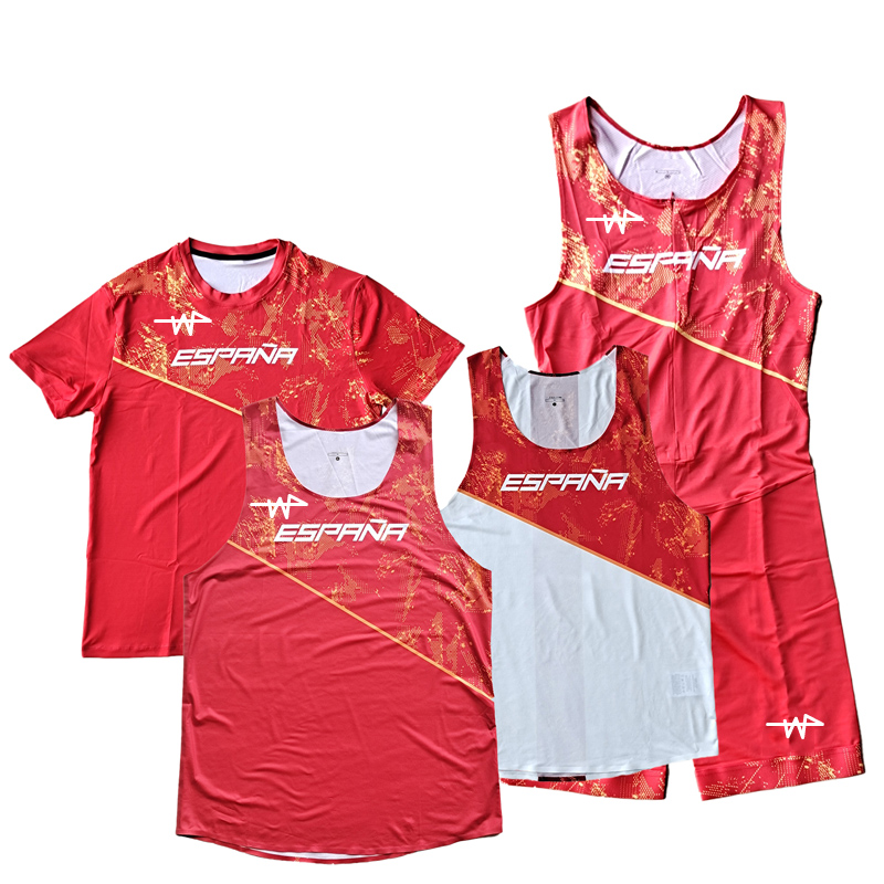 ESPANA Man Marathon Running Speedsuit Track and Field Athlete Training T shirt Elite Runner Singlet Custom logo Suit Tank Top