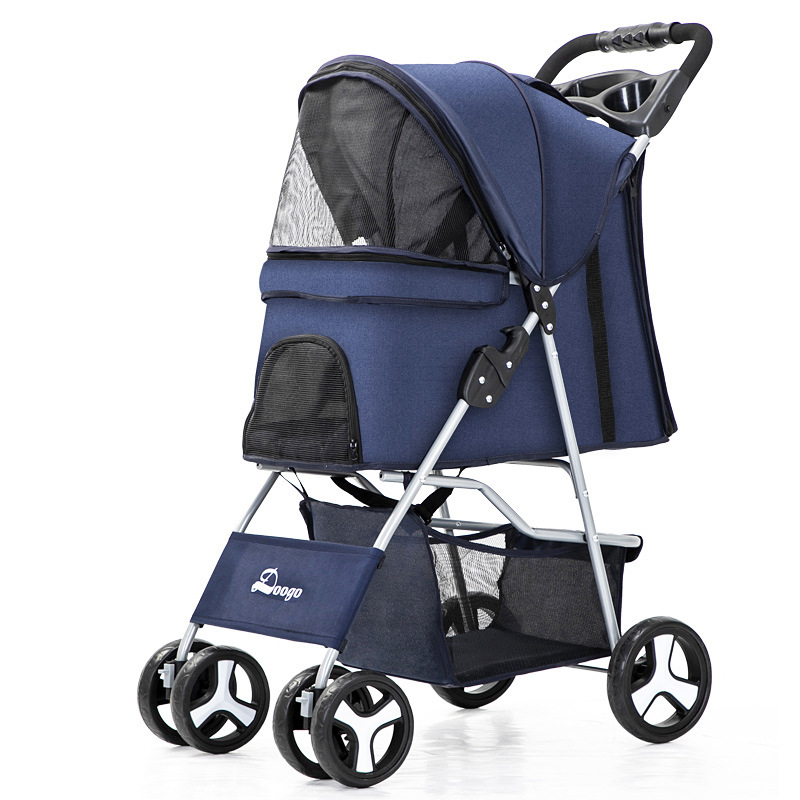 Foldable Luxury 4 Wheels Travel Carrier Pet Stroller Carrier for Small Dogs