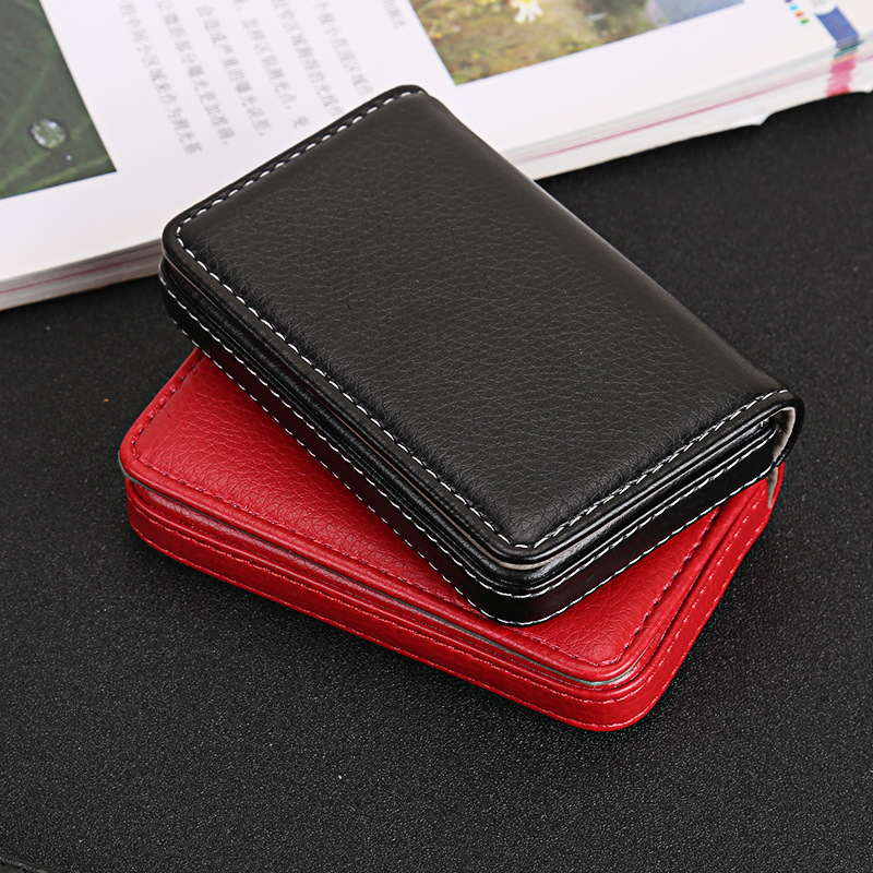 Wholesale Brand Card Holder Metal Aluminum Business ID Credit Card Holder Fashion PU Leather Porte Carte High Guality Card Case