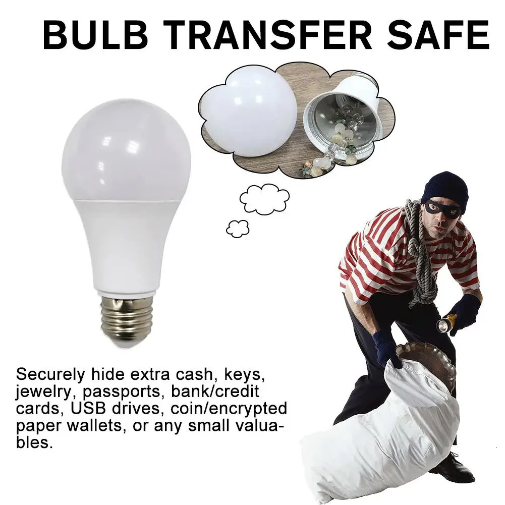 Sight Secret Light Bulb Home Diversion Stash Can Hiding Private Money Box Secret Hidden Storage Bulb Compartment Safe Container 240719