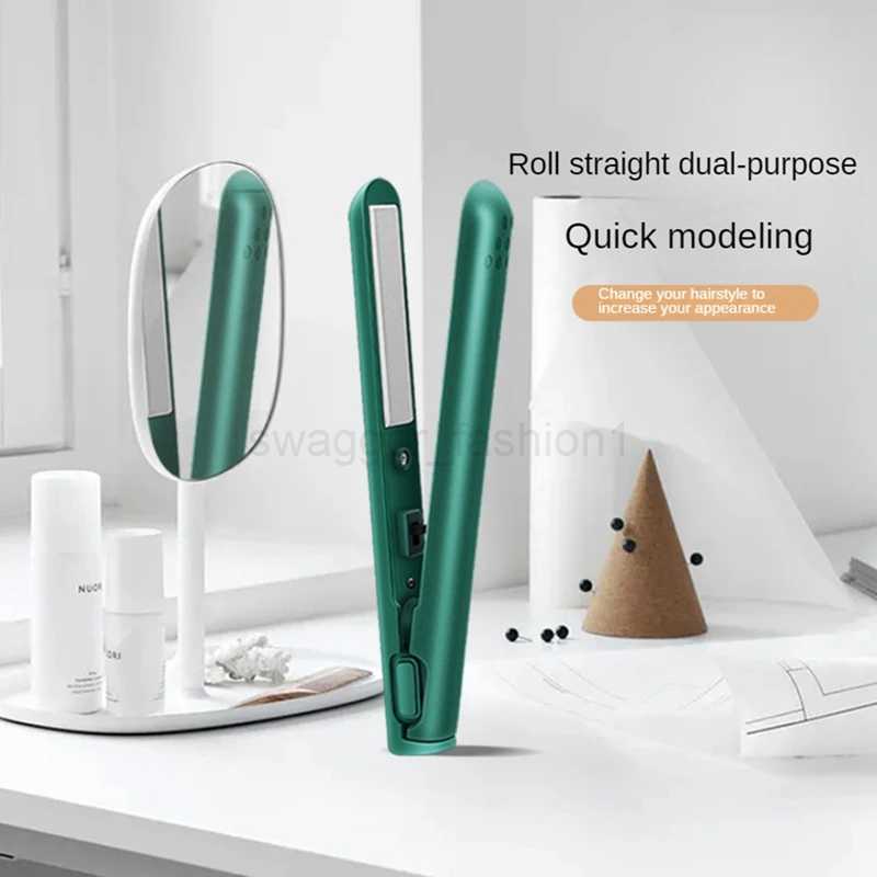 2 In 1 Dual-Purpose Hair Curler Mini Hair Straightener Travel Curling IronPortable Mini USB Hair CurlerB240719Bp240720