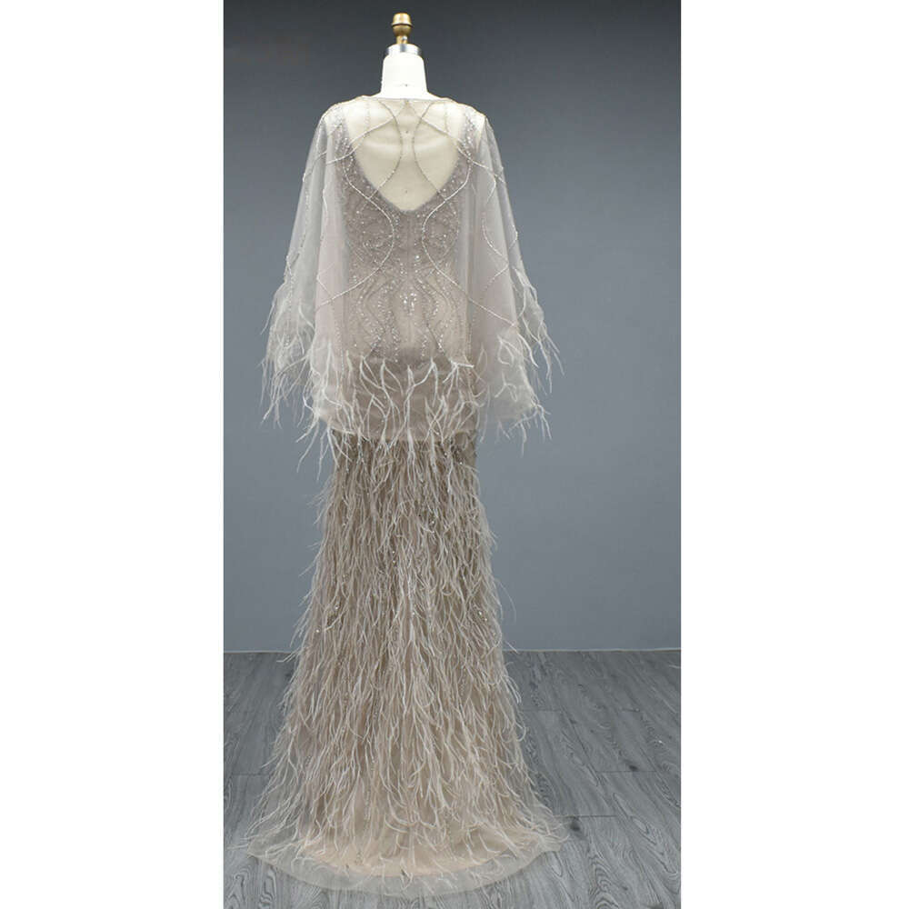 Dubai Pink Evening Dresses 2023 Feathers Gold Crystal Prom Beading Long Graduation Formal Party Gowns Vestido De Fiesta