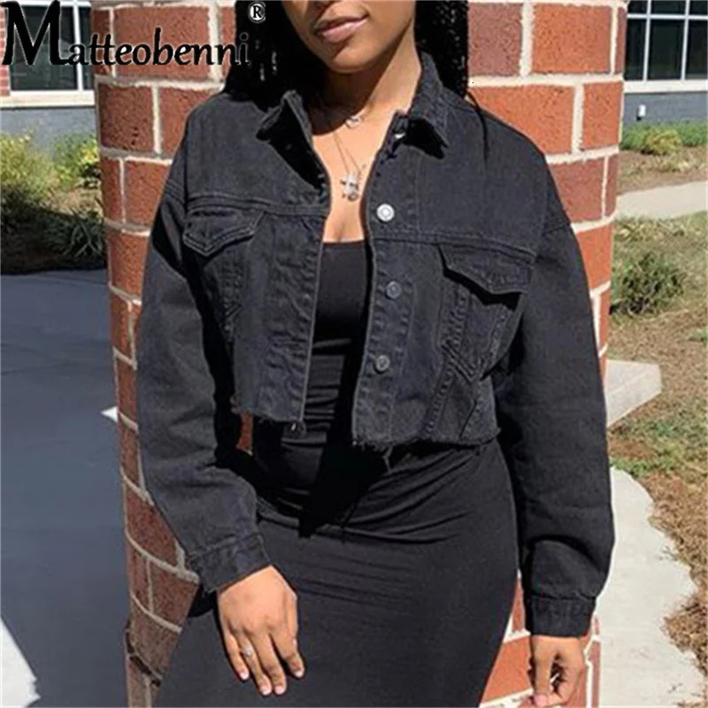 Spring And Autumn Women Jeans Jacket Long Sleeve Solid Slim Short Denim Jacket Ladies Fashion Streetwear Classic Denim Coat 240717