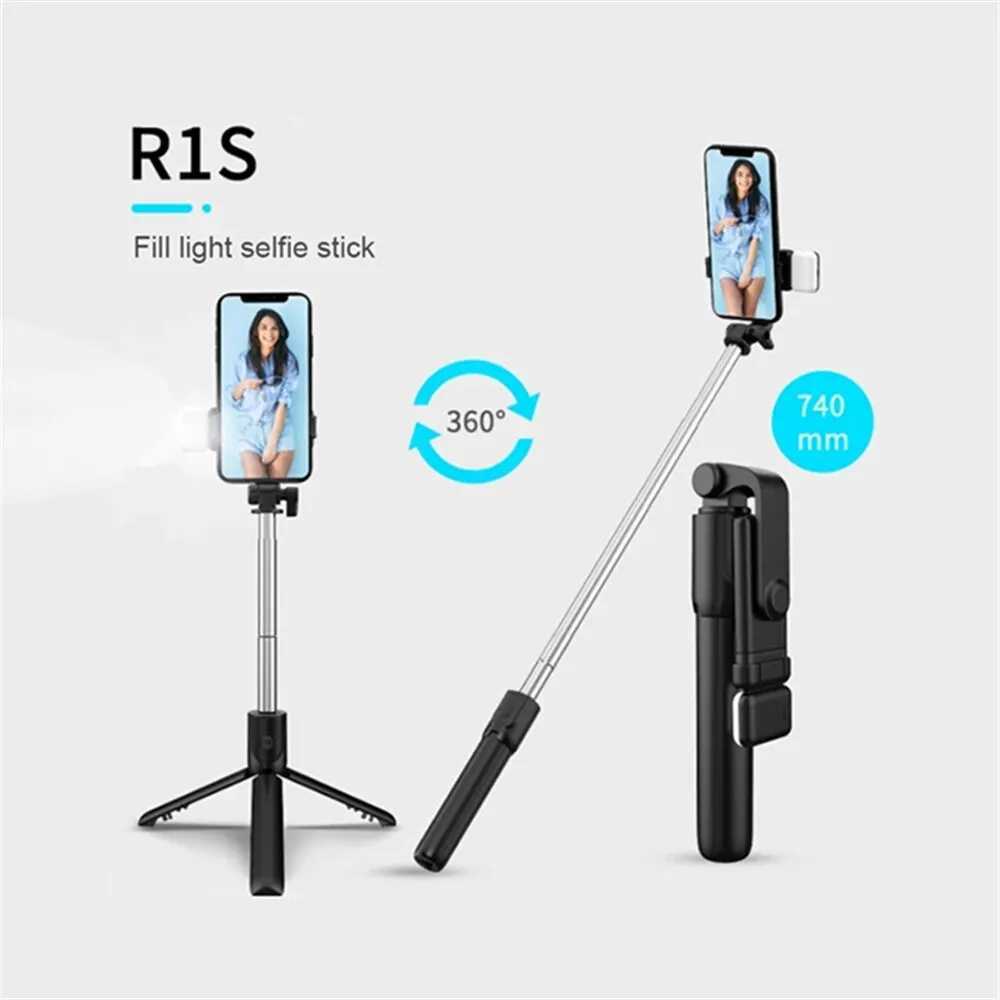 with Fill Lamp Foldable Wireless Selfie Stick Bluetooth Remote Shutter Tripod 360 Rotation for Youtube Tiktok Live Fill LightM240719