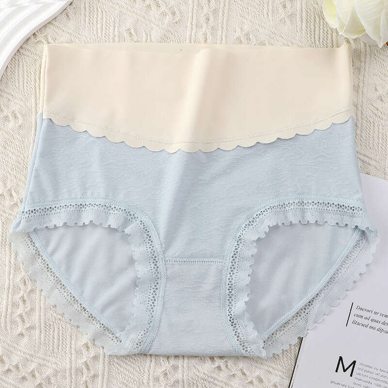 Comfortable Mulberry Silk Crotch Women's High Waisted Underwear, Lace Edge Seamless Triangle Pants for Women Calzoncillos Women Underwear Underwe