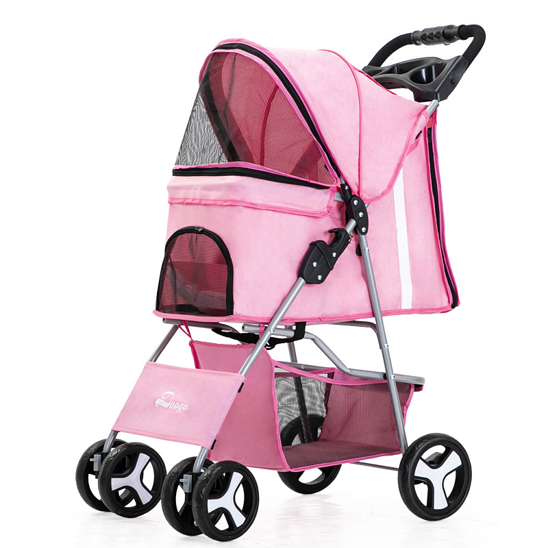 Foldable Luxury 4 Wheels Travel Carrier Pet Stroller Carrier for Small Dogs