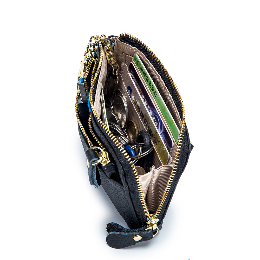 PT024,Genuine Leather Wallet Handbags For Women Soild Small Purse Designer Female Messenger Zipper Pocket