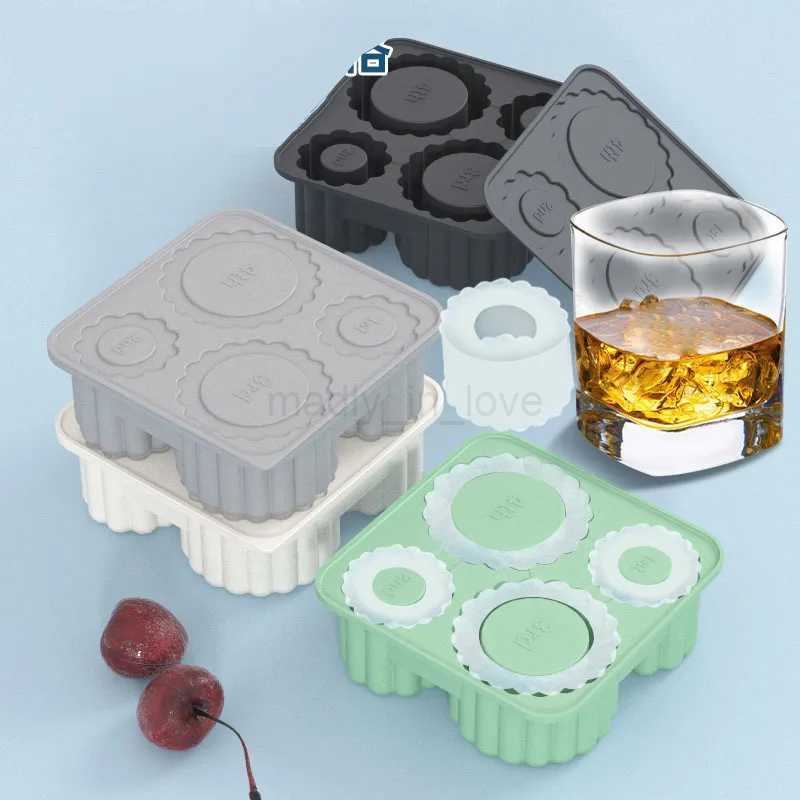 4 Grids Ice Cup Mold Silicone For Water Cup Large Capacity Ice Grid Ice Making Mold Creative Easy Release TrayM240719