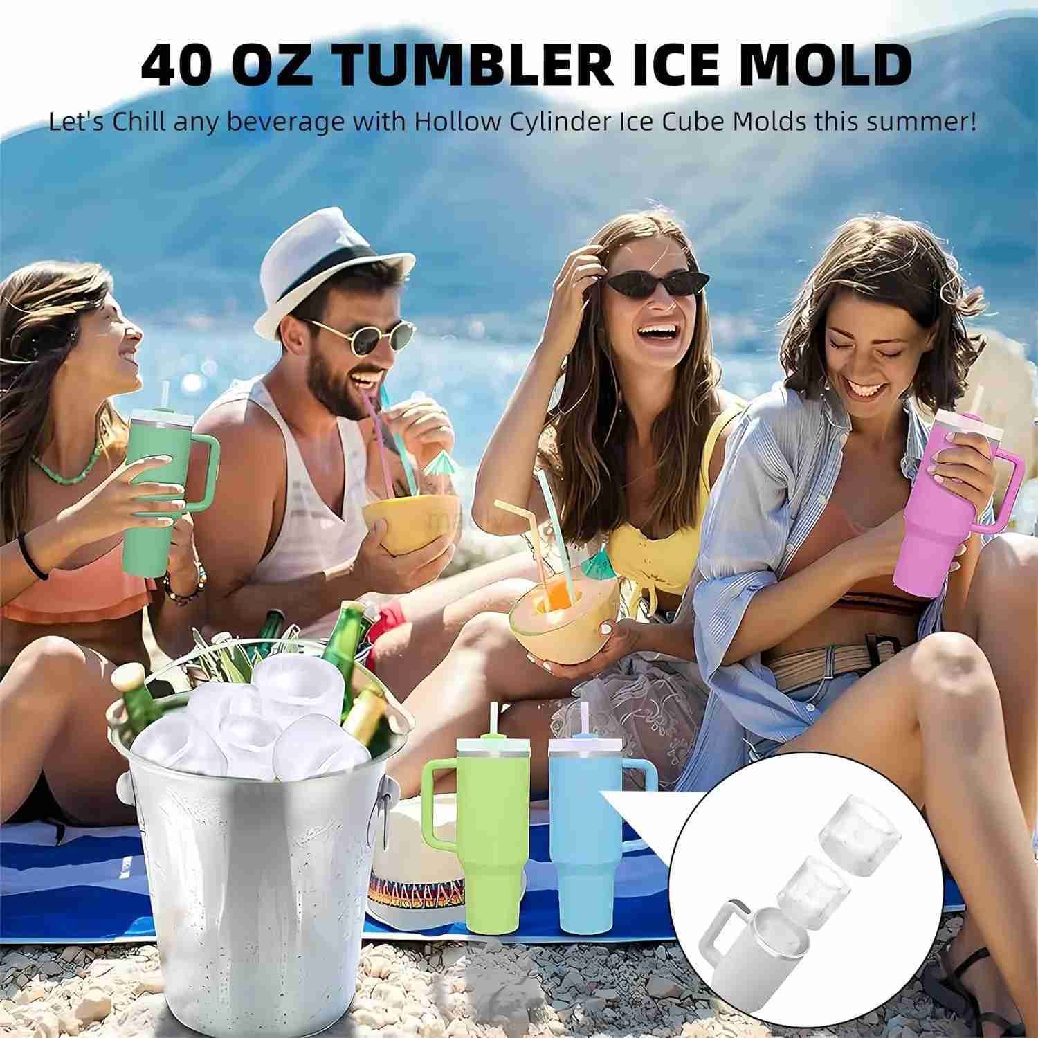 4 Grids Ice Cup Mold Silicone For Water Cup Large Capacity Ice Grid Ice Making Mold Creative Easy Release TrayM240719
