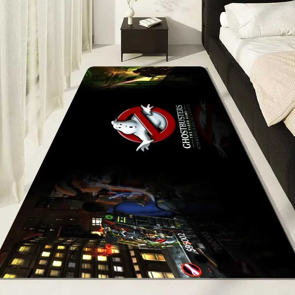 G-Ghostbusters Black Cell Floor Mat Room Mats Anti-slip Absorb Water Long Strip Cushion Bedroon Mat Household Carpets