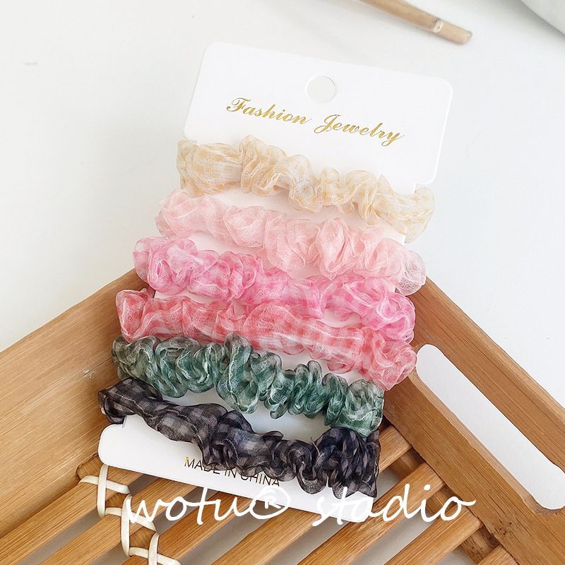 New woman Scrunchie Hairbands Hair Tie Women for Hair Accessories Satin Scrunchies Stretch Ponytail Holders Handmade Gift Heandband