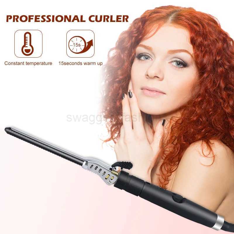 Mens boy Hair Curler Ceramic Hair Curling Wand Small Hair Deep Curly Hair Curlers Rollers Iron Rotating 360 DegreeB240719