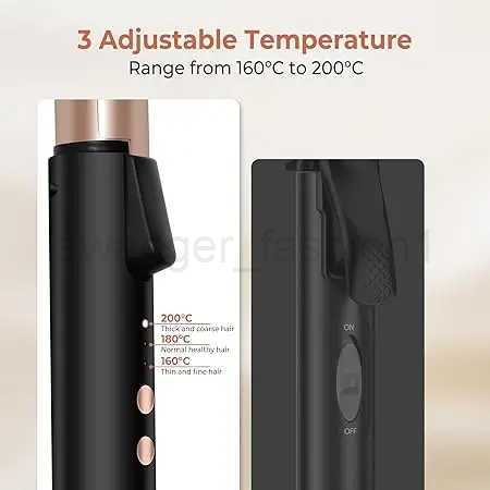 Mini Curling Iron for Short Hair 25mm 3 Temps Ceramic LED Display 160-200 Travel BagB240719
