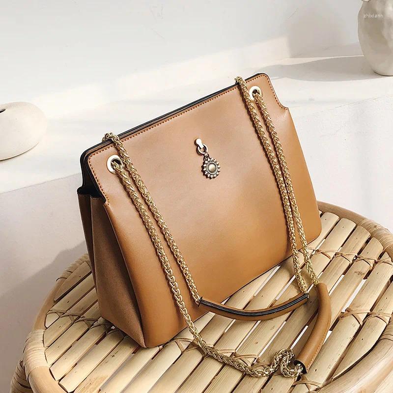Bag Women's 2024 Retro National Style Chain Shoulder Three-layer Large-capacity Trendy Handbag Female Satchels